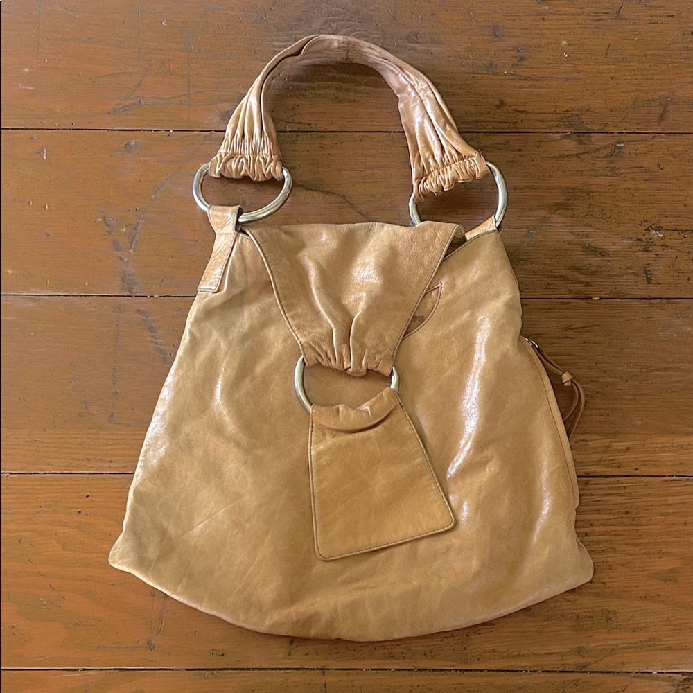 HOBO Tan Leather Slouchy Shoulder Bag